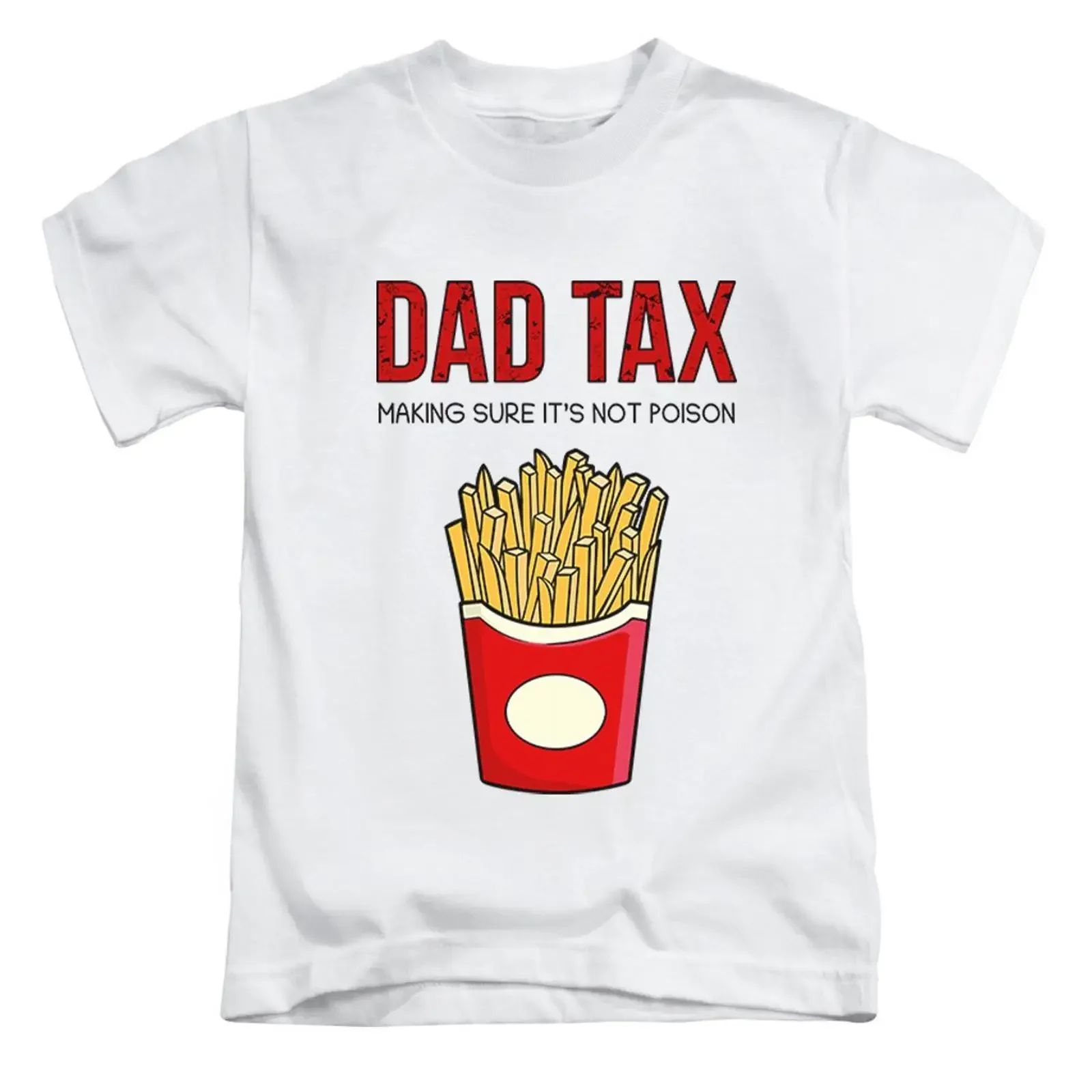 Papa Steuer Pommes Erwachsene T Shirt Fun Vatertag Motto Top Neu vintage Washed Breathable homme fashion Casual