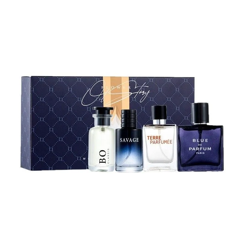 4 PCS/Set Men's Perfume Gift Set 3x30ml Long Lasting Woody Citrus Ocean Eau De Toilette Spray for Daily Work Dating Casual Use view 2