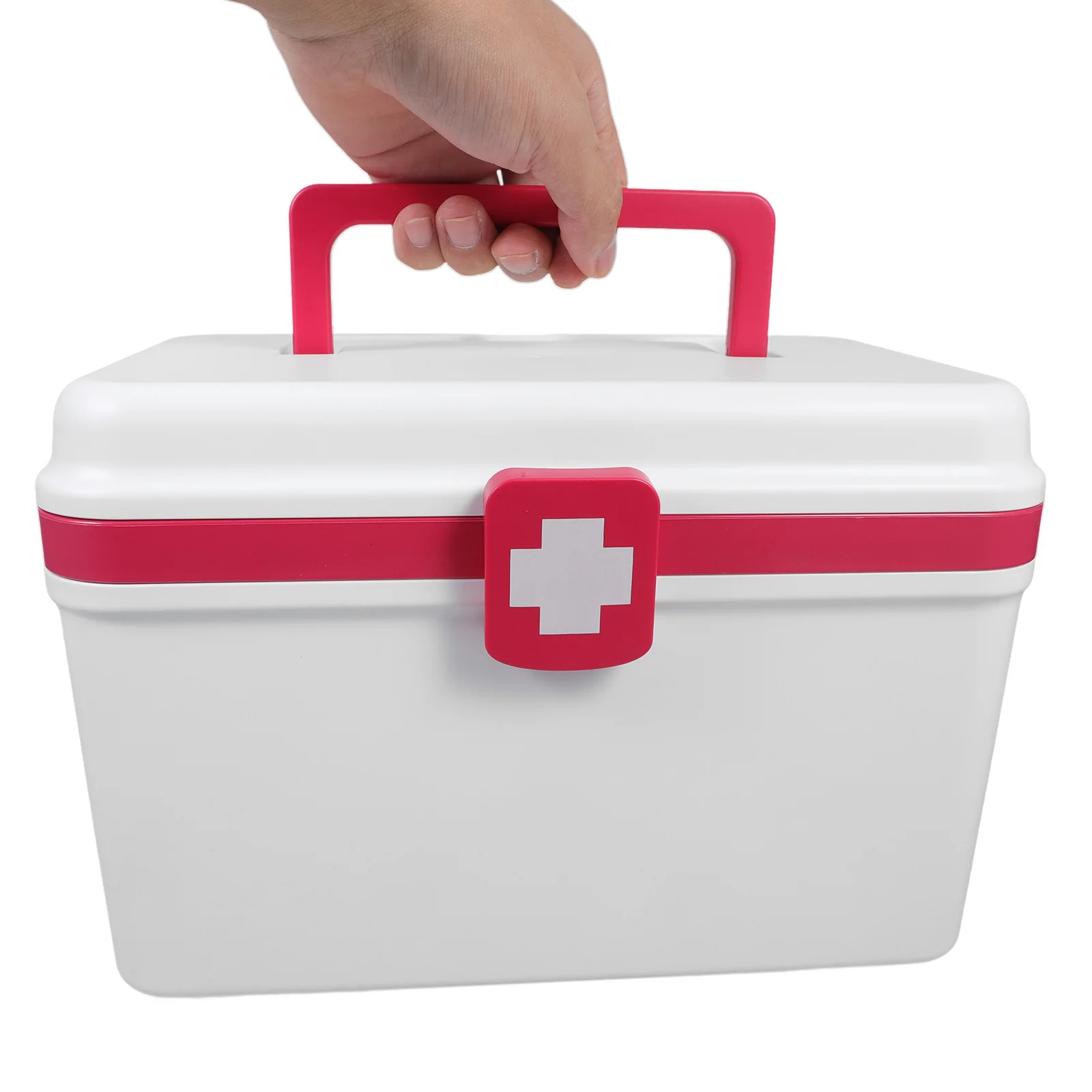 صندوق إسعافات أولية فارغ بسعة كبيرة، منظم تخزين طبي مع مقبض لمنظم الأدوية في الهواء الطلق للسفر المنزلي #5
