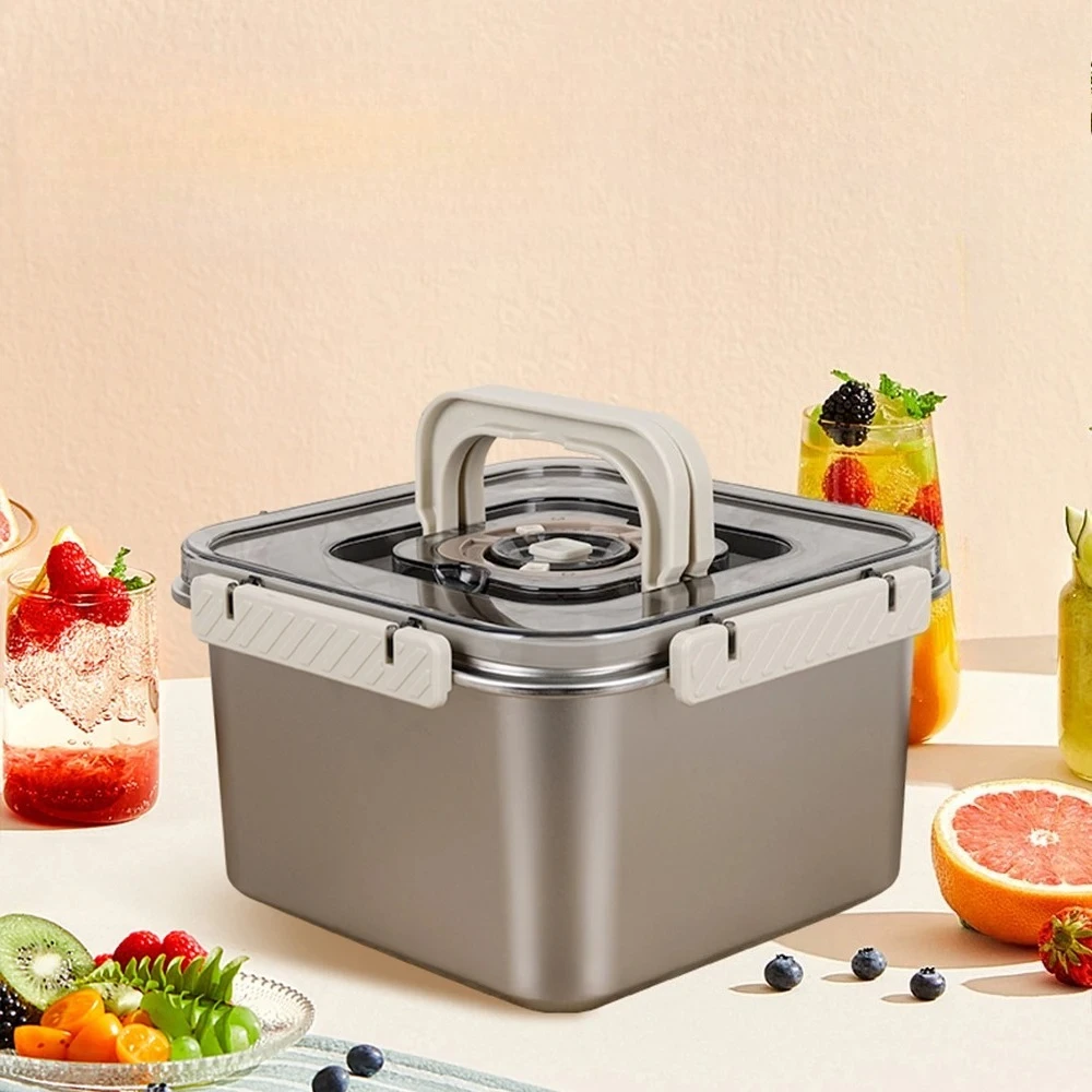 

Food Storage Container Stainless Steel Airtight Leak Proof Meal Prep Box 3800ml Large Lunch Box Fridge Organizer Outdoor