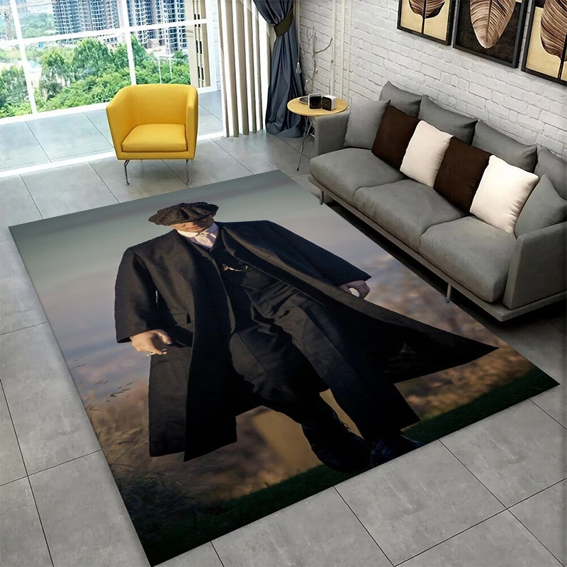 Classic P-Peaky Blinders Tommy Shelby Non-Slip Area Rug for Living Room Bedroom Playroom,Carpet Floor Mat for Home Decor Holiday