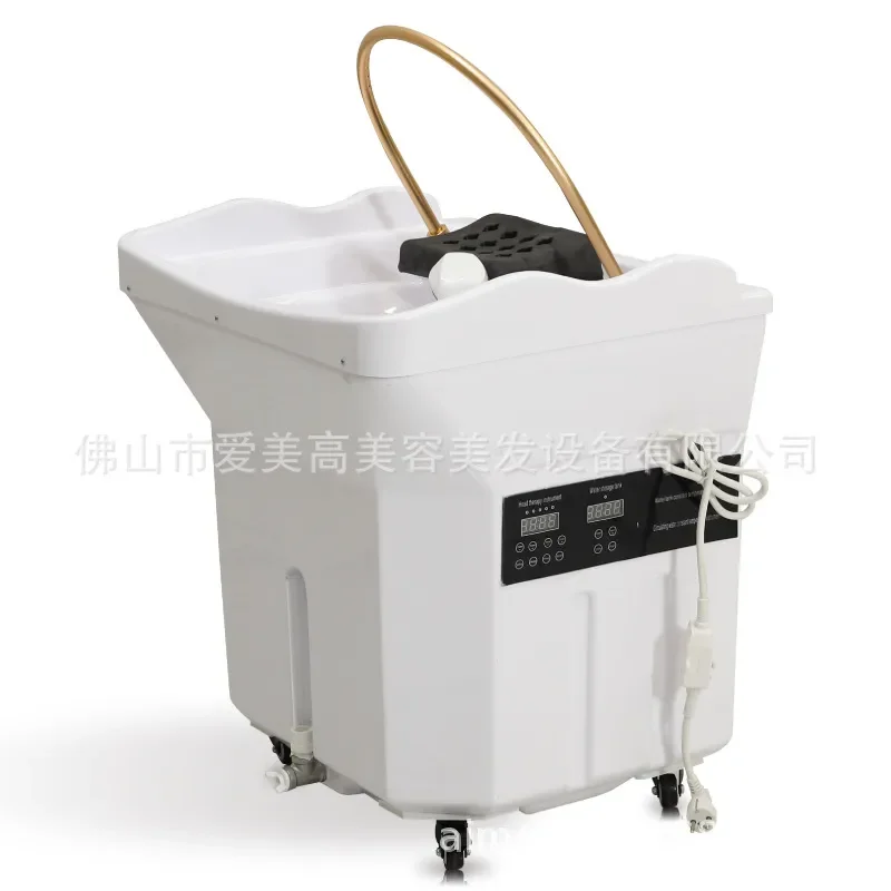 Portable Shampoo Basin with Water Tank Heating Circulation for Salon Spa Head Treatment No Plumbing Required Mobile Wash