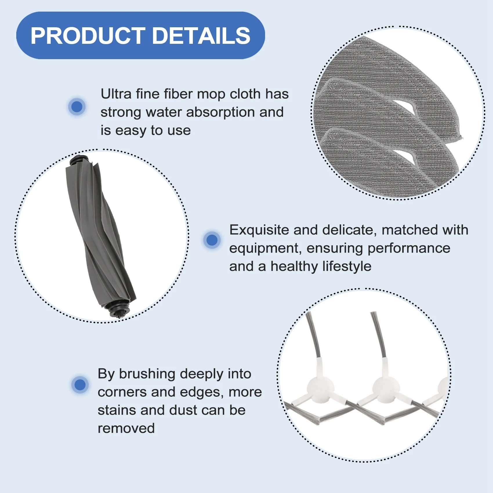 WCS-15PCS For Dreame D10 Plus Gen 2 Robot Vacuum Cleaner Replacement Parts Washable Main Side Brush Mop Cloth Hepa Filter