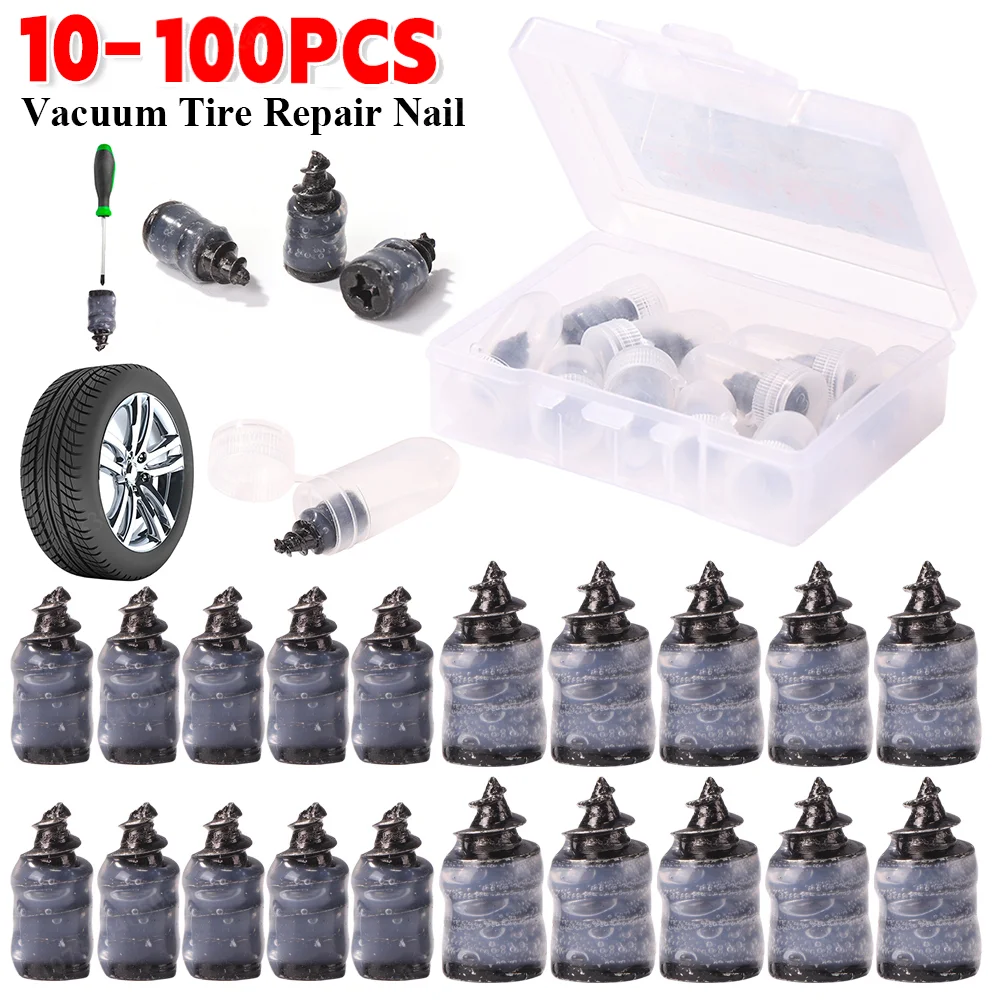 

10-100PCS Universal Vacuum Car Tyre Repair Rubber Nail For Car Motorcycle Scooter Tubeless Tire Repair Kit Glue Free Tire Nails