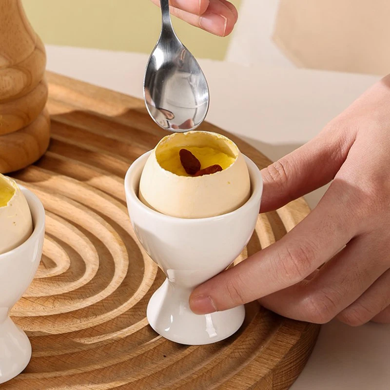 Hot Sale White Egg Cup Holder Stand Hard Soft Boiled Eggs Rack Breakfast Banquet Dining Tableware Kitchen Accessories Gadgets