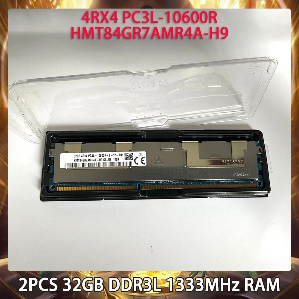 2PCS 32GB DDR3L 1333MHz RAM For SK hynix Memory 4RX4 PC3L-10600R HMT84GR7AMR4A-H9