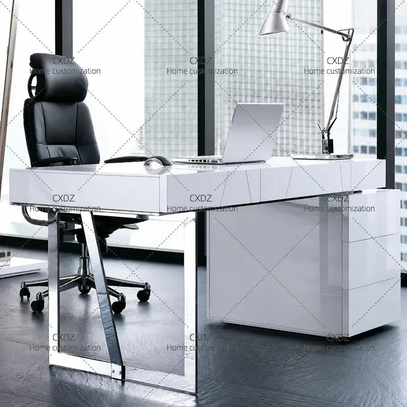 Nordic Light Luxury Desk Modern Simple Computer Desk Home Office Writing Table Customizable Paint Finish Workstation