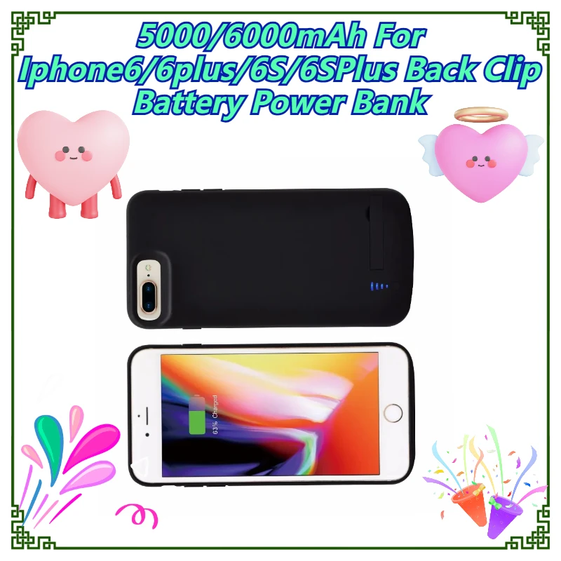

5000/6000mAh For Iphone6/6plus/6S/6SPlus Back Clip Battery Power Bank