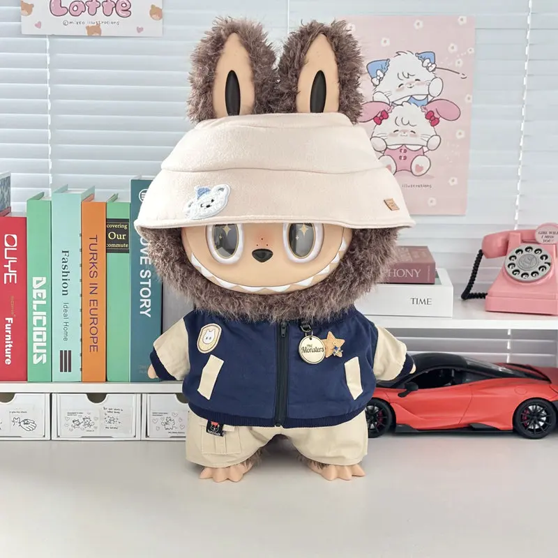 For Labubu Zimomo Big Boss 58cmmimo Clothing Set  Vinyl Doll Canvas Trendy Play Workwear Only For Children'S Clothing