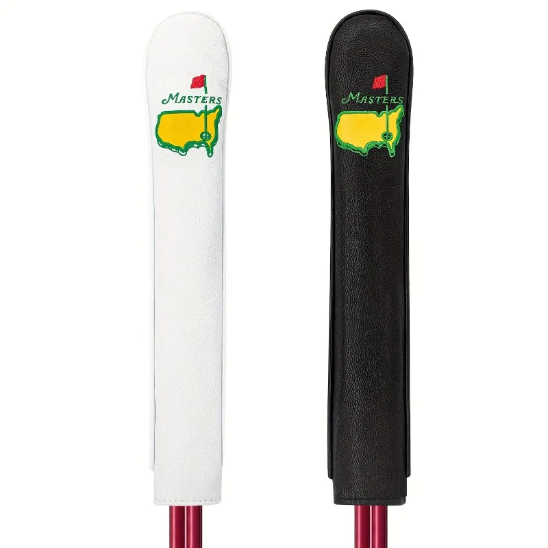 قطعة واحدة من غطاء رأس الجولف الأبيض/الأسود، غطاء حماية لقضيب مؤشر اتجاه الجولف، تصميم الشعار الأخضر، ملحقات الجولف #1