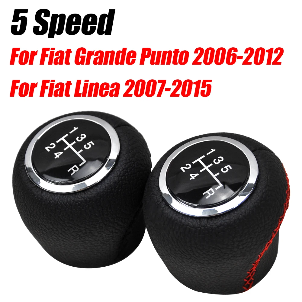 New 5 Speed Manual Car Shifter Boot Gear Shift Knob Head Lever For Fiat Grande Punto Linea 2007 2008 2009 2010 2011 2012