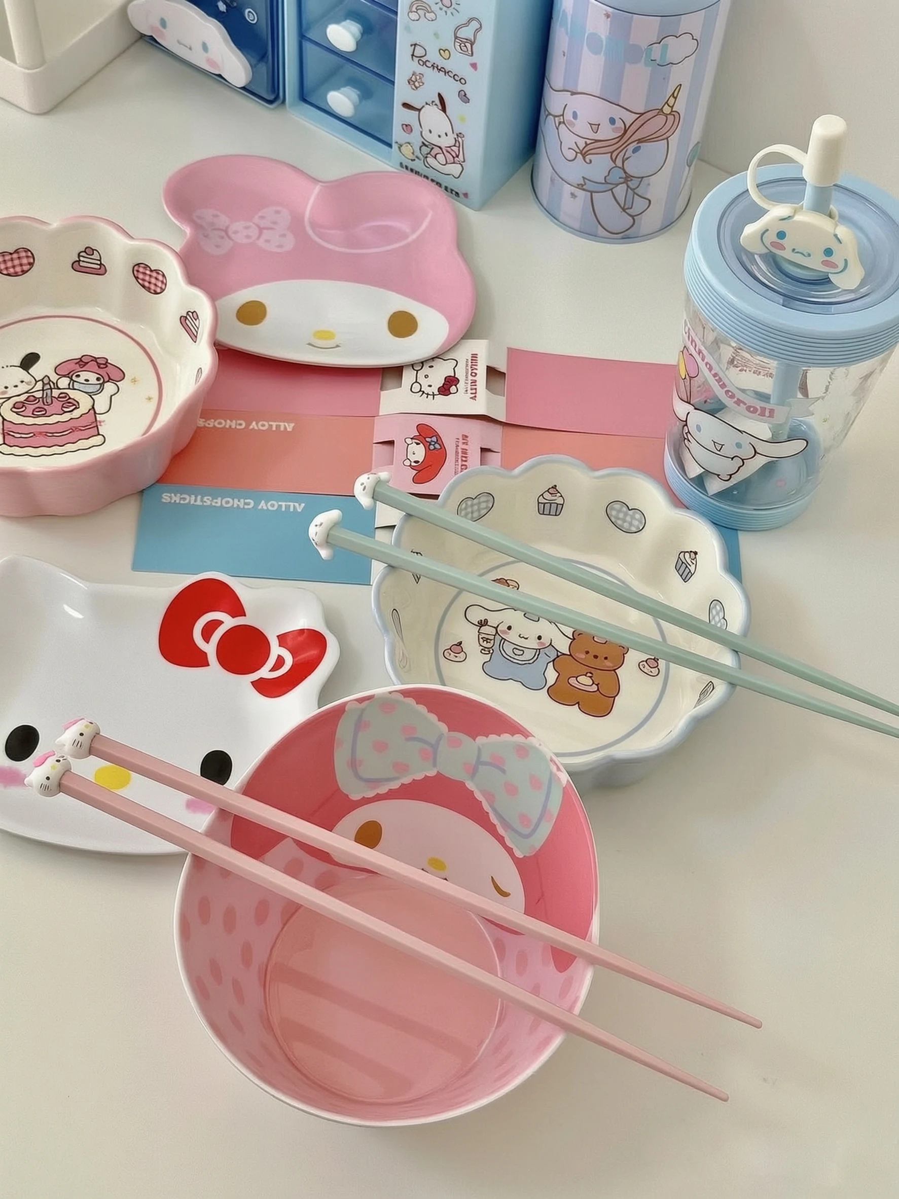 Sanrio Hello Kitty Legierungs-Esslöffel, Kawaii-Stil, rutschfest, antibakteriell & Küchen-Esszubehör, Paar-Esslöffel als Geschenk – Detail 13