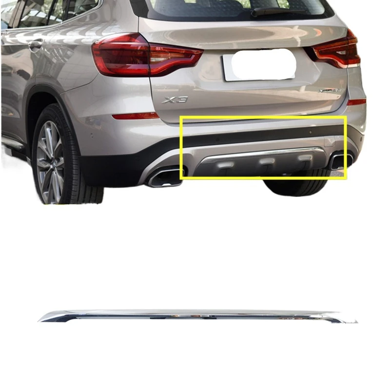 Chrome Rear Middle Bumper Molding Trim Strip for BMW G01 X3 2018-2021