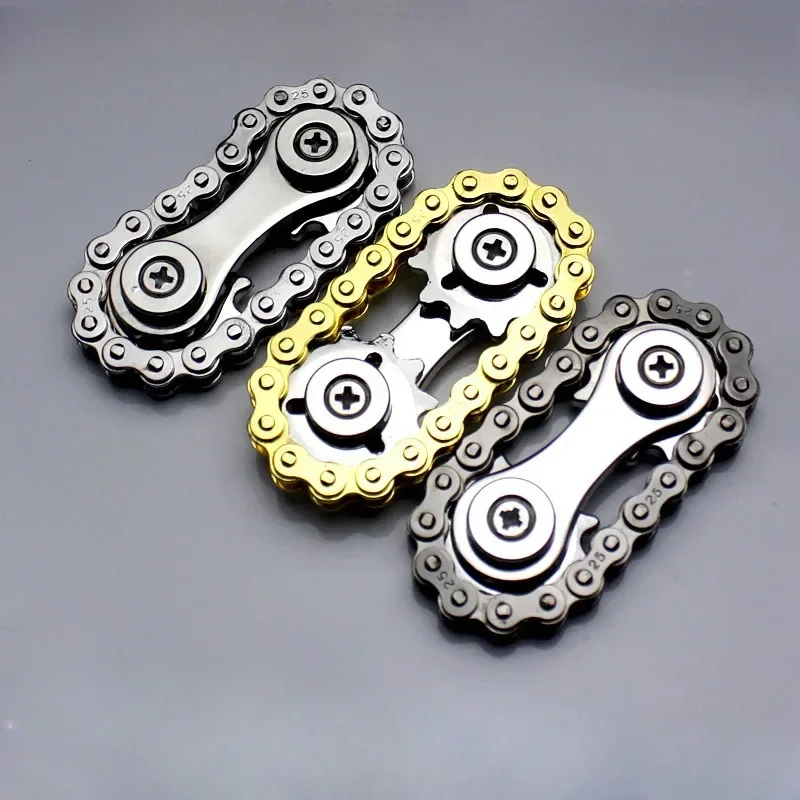 

Metal DIY Sprockets Flywheel Fingertip Gyro Fidget Spinner Antistress Anxiety Fingertip Gyro Sprockets Chains Fidget Toys