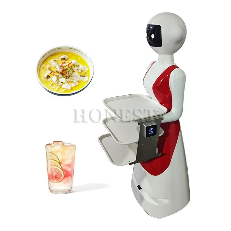 Fabrik-Direktverkauf Humanoider Roboter mit Tablett / Roboterkellner für Restaurant / Humanoider Roboter