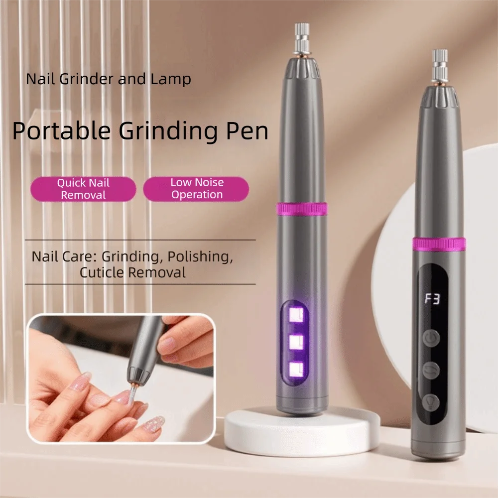 Low Noise Electric Nail Drill Pen-Style Multiple Grinding Heads Nail Drill Machine 3 Modes Adjustable Multi-functional