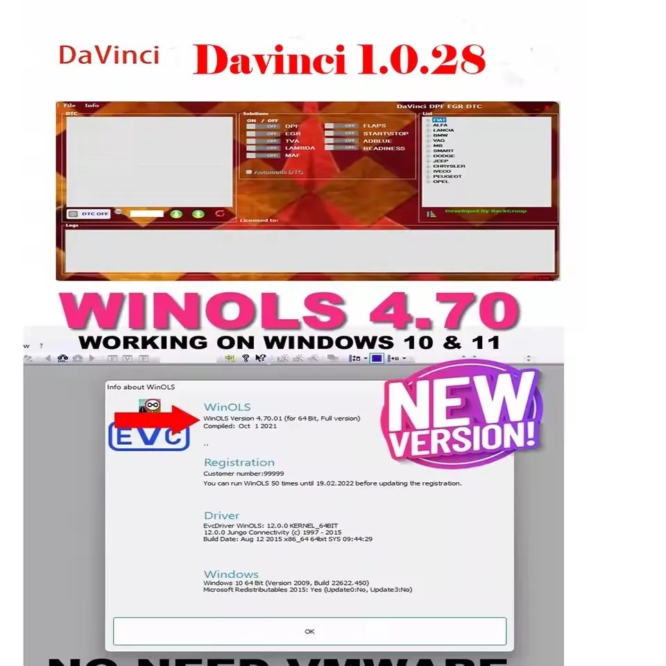 Winols 4.7+Da Vinci 1.0.28 latest version software repair