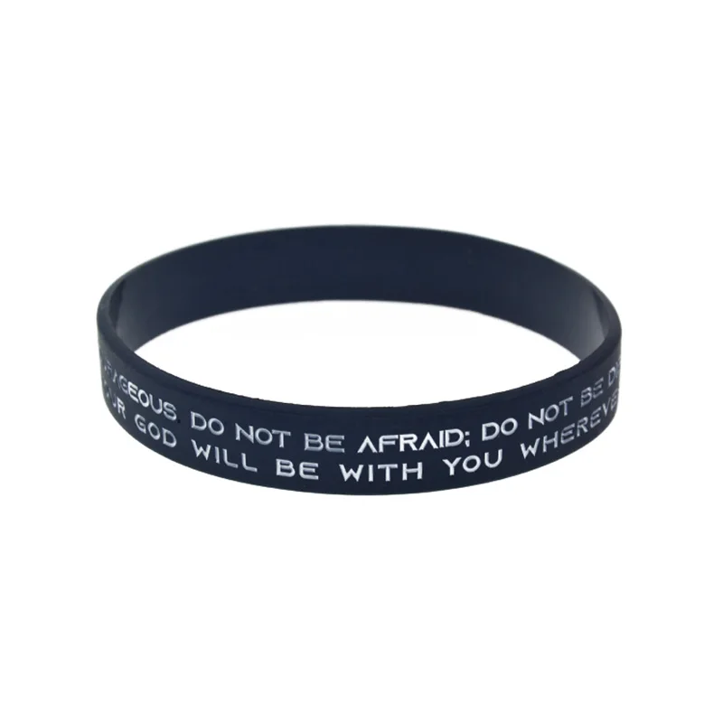 1 PC Joshua 1:9 Be Strong And Courages Do Not Be Afraid Silicone Bracelet