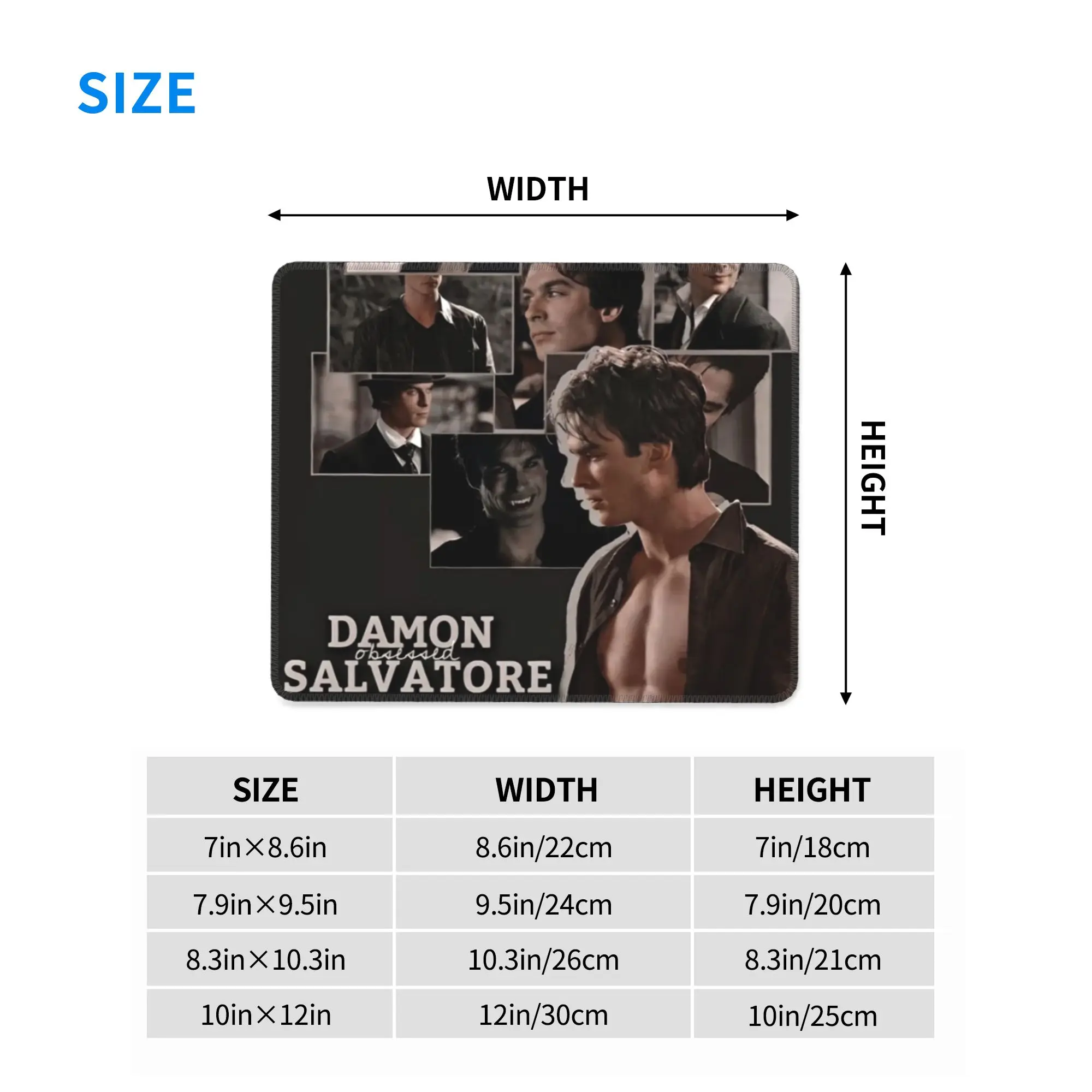The Vampire Diaries Damon Salvatore Mouse Pad Computer Keyboard Mouse Mat Gaming Laptop Desk Mat Office Accessories Table Mats