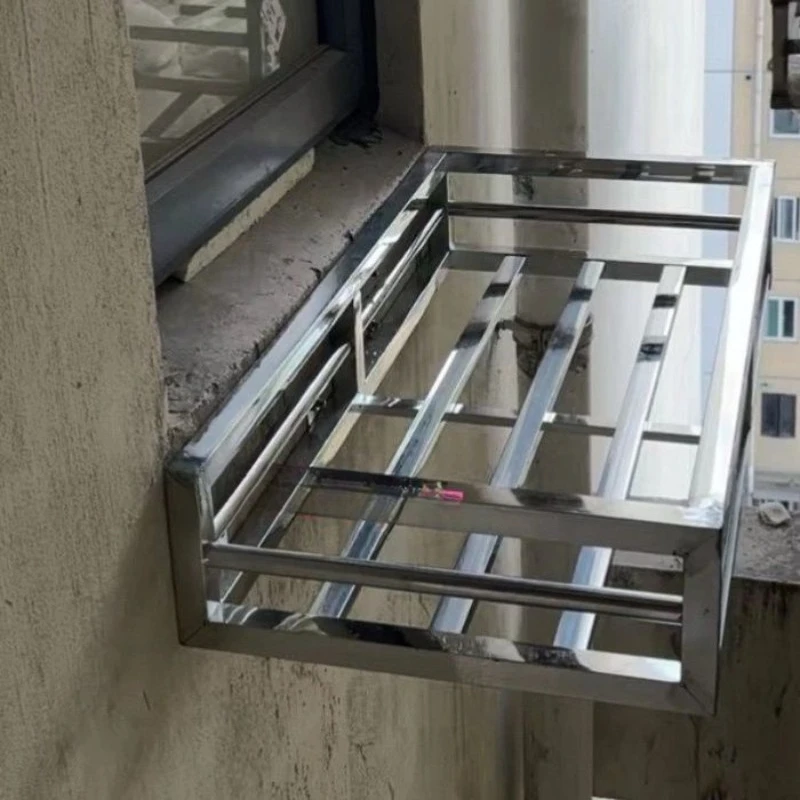Stainless steel balcony flower stand Moisture-proof stand Outdoor flower stand High-rise window Wall rack Flower pot window