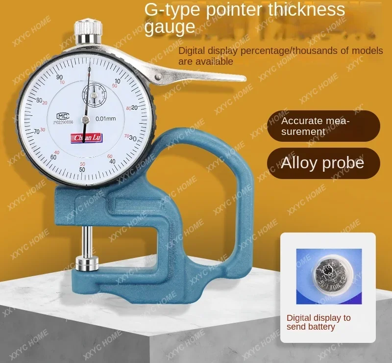 

G-type pointer digital display thickness measurement 0-10mm/0.01mm thickness gauge thickness gauge 100% span 30