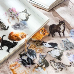 30 pcs/pack Kawaii Cartoon cat theme Stickers aesthetic Decorative Stick Labels Adhesive Diy Sticker junk journal supplies