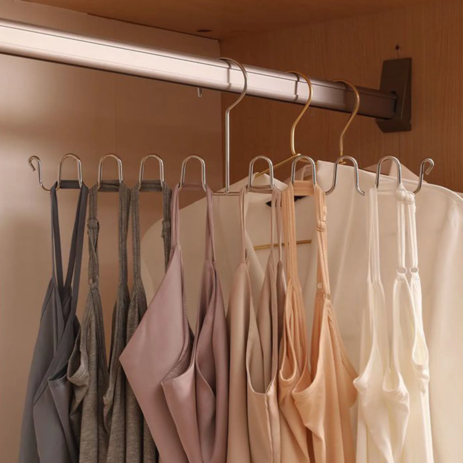 Wardrobe Organizer Hanger Wet & Dry Dual-Use Hangers for Storing Dress Sweater Pants xqmg