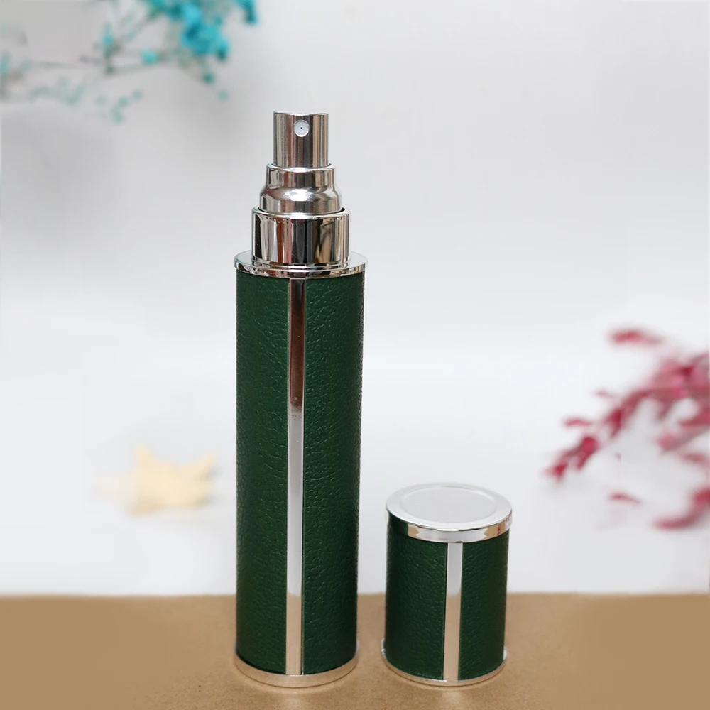 10ml Luxuriöse Lederumwickelte Glas-Parfümflasche, Tragbarer Mini Nachfüllbarer Parfüm-Zerstäuber, BPA-Freier Kosmetikbehälter