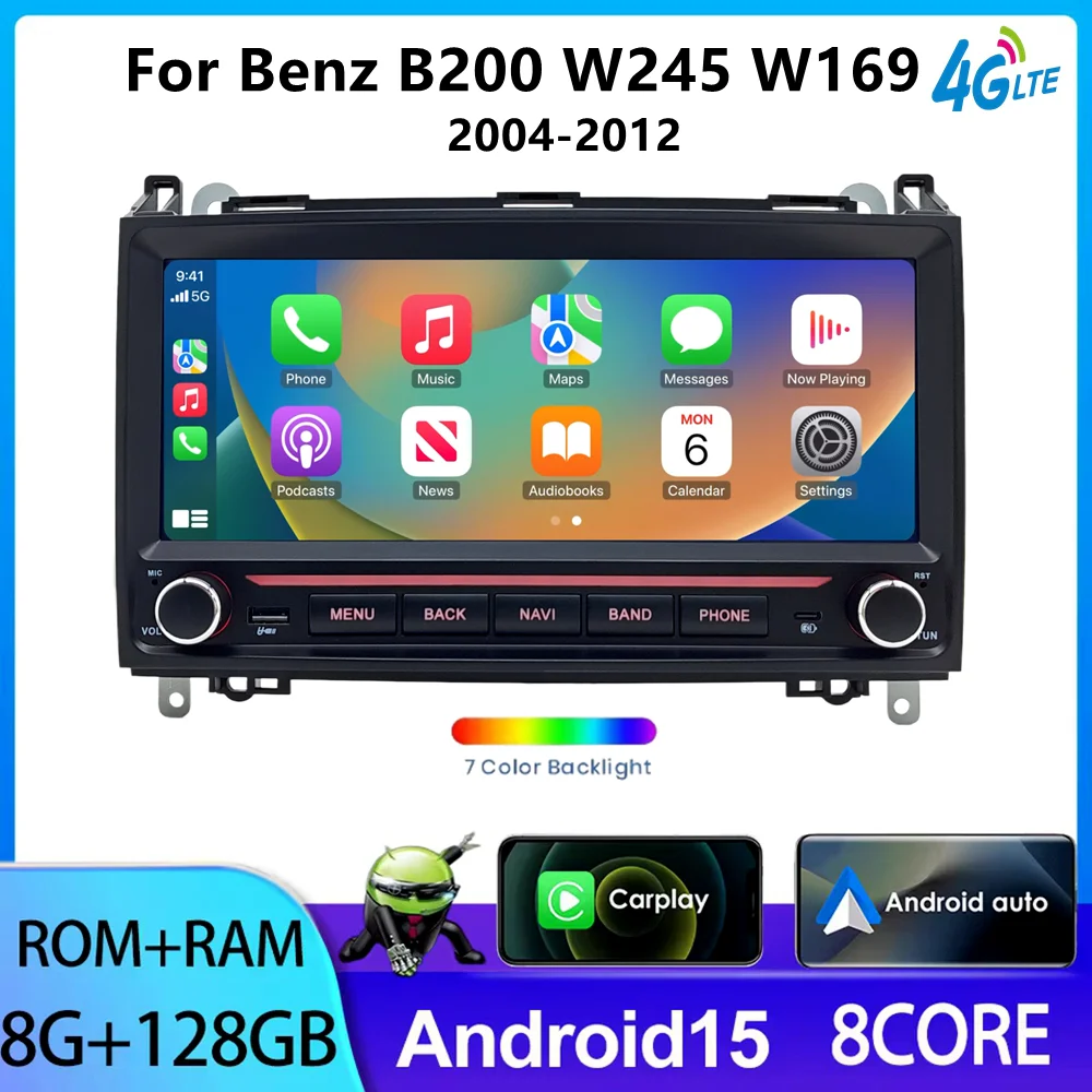YAYP Autoradio für Mercedes Benz B-Klasse B200/W245 2004-2012 Multimedia Player Carplay Android Auto GPS Navigation Autoradio