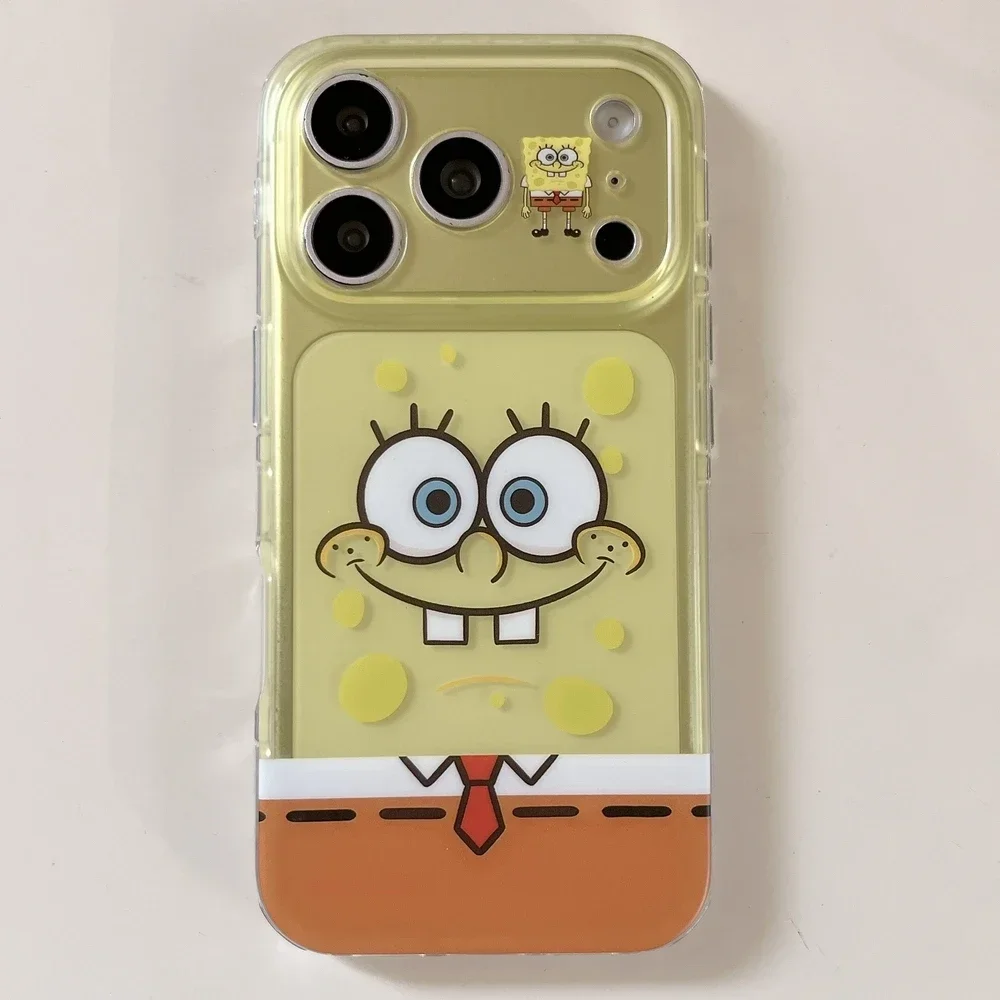 Funda para iPhone 17 Pro 16 15 Pro Max, Diseño de Bob Esponja y Patricio Estrella, Carcasa Rígida Antigolpes
