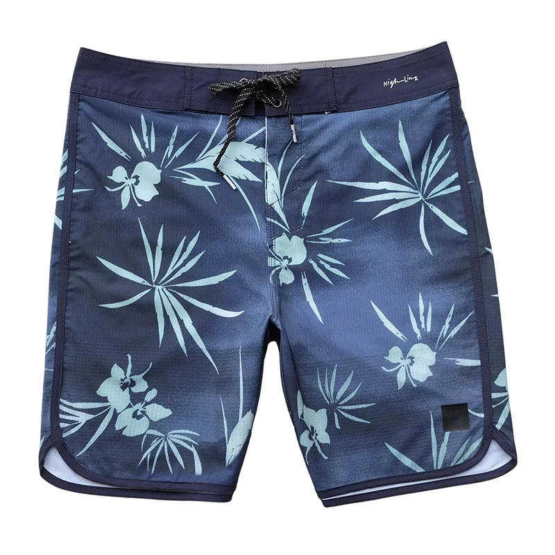 Summer men's board shorts waterproof quick drying elastic swimming shorts sports floral digital print breathable 4-WAY SPANDEX