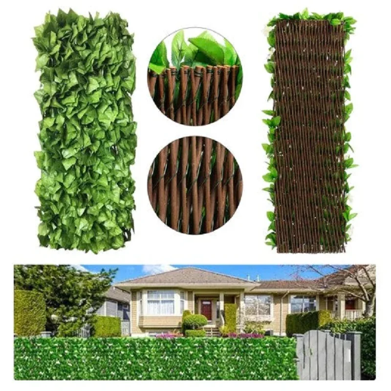 Expandable Fence Privacy Screen for Balcony Patio Outdoor Faux Ivy Fencing Panel for Backdrop Garden Backyard Home Decorations