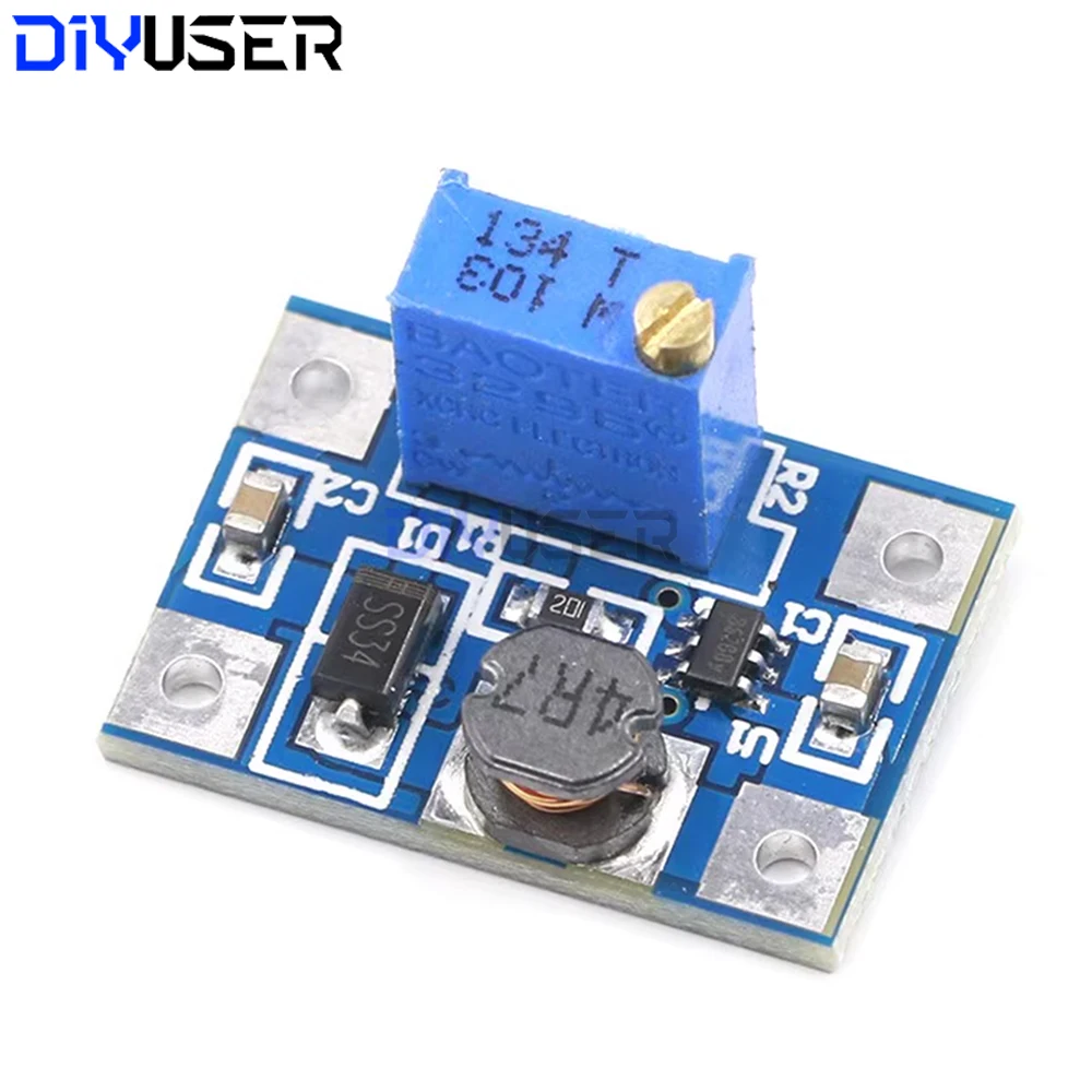 SX1308 DC-DC 2–24 V auf 2–28 V Step-Up-einstellbares Leistungsmodul Step-Up-Boost-Konverter Großer Strom 2 A