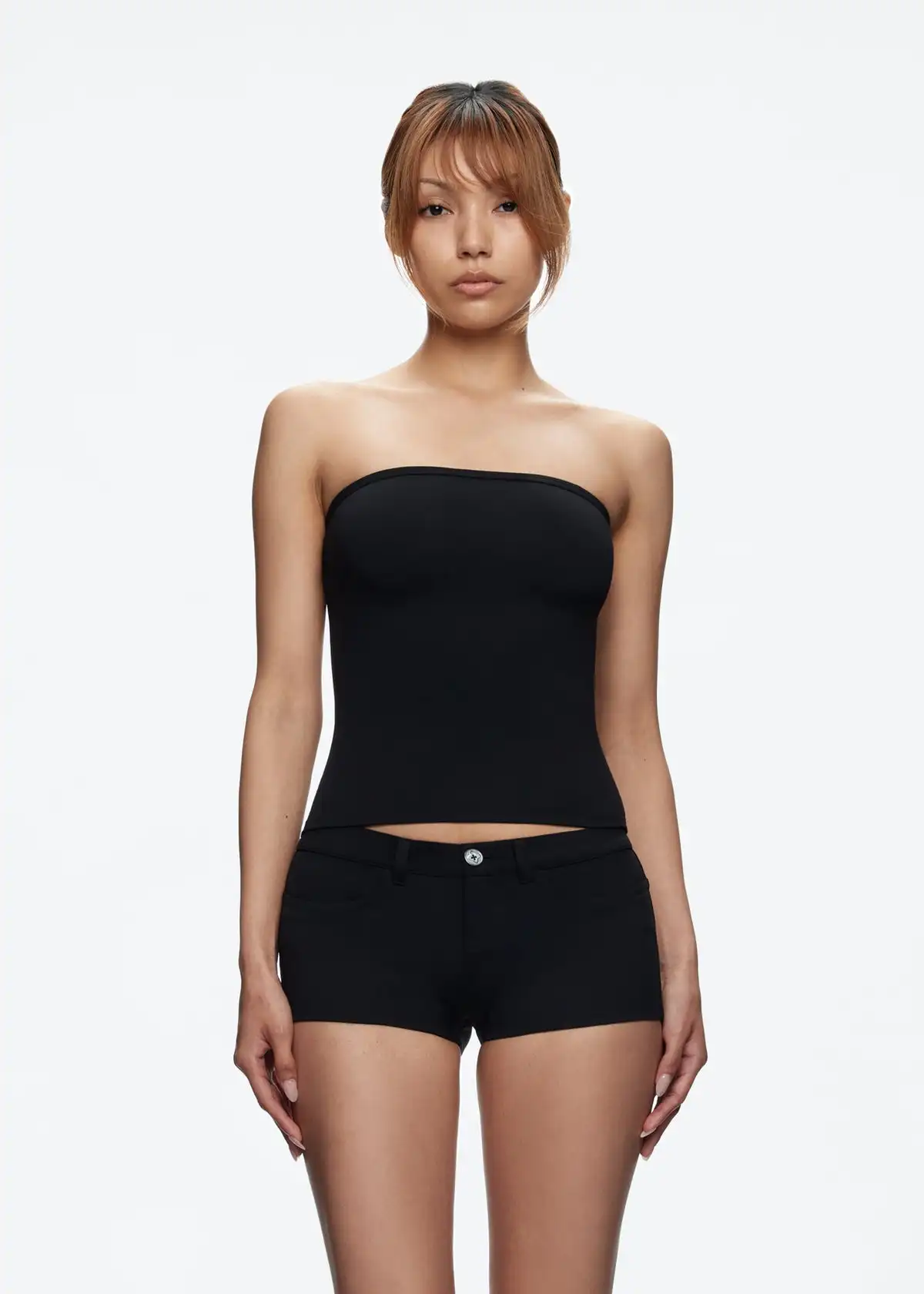 Черная женская эластичная короткая облегающая майка, повседневный спортивный топ, модный сексуальный жилет