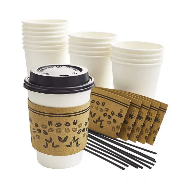 Tasse en Papier à Café Chaud à Simple et Double Paroi Imprimée, Produit Personnalisé, Écologique, Jetable, avec Logo, 4oz, 8oz, 12oz