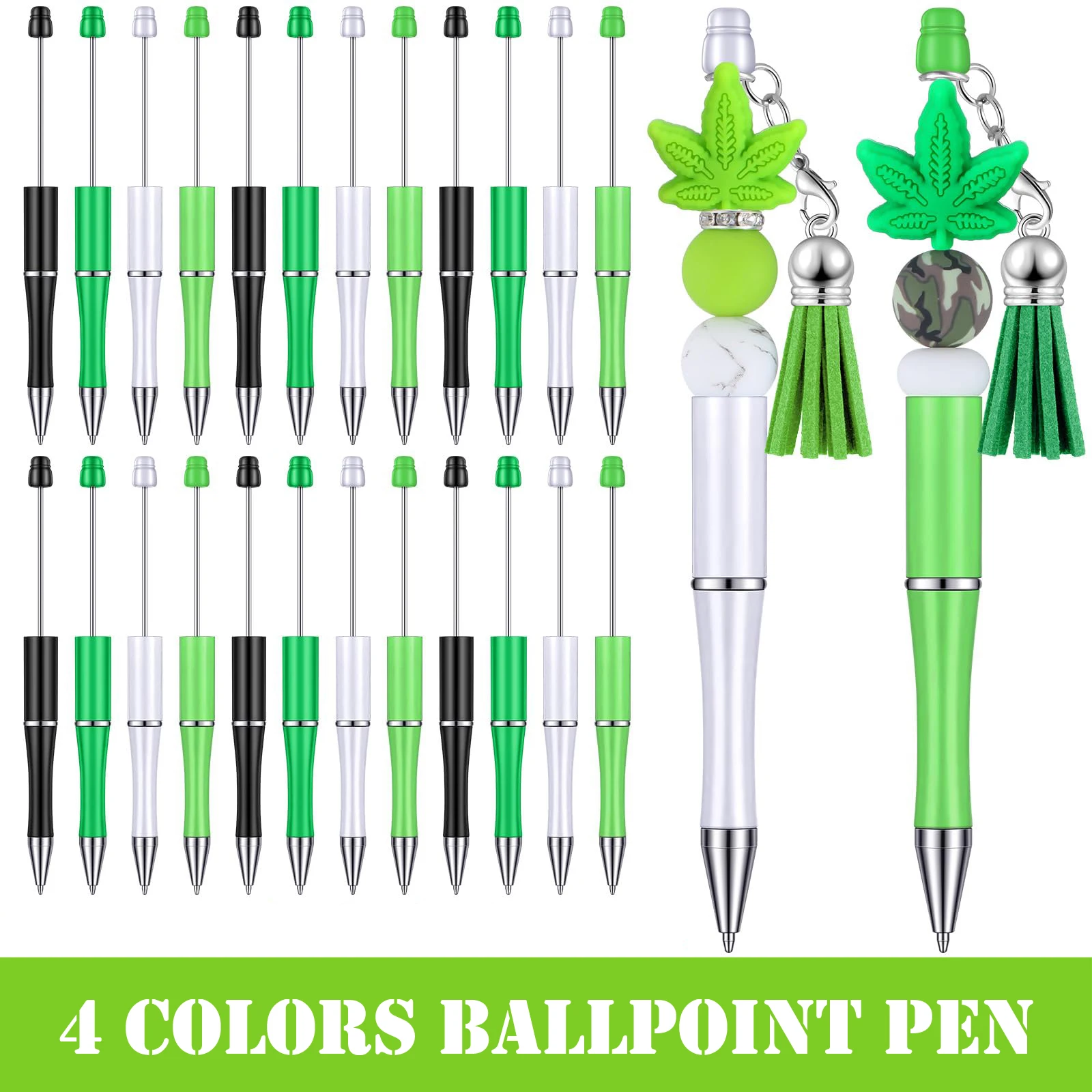 

40Pcs Beadable Pen Creative Plastic Ballpoint Pen DIY Bead Pen School Office Writing Supplies Stationery Wedding Gift