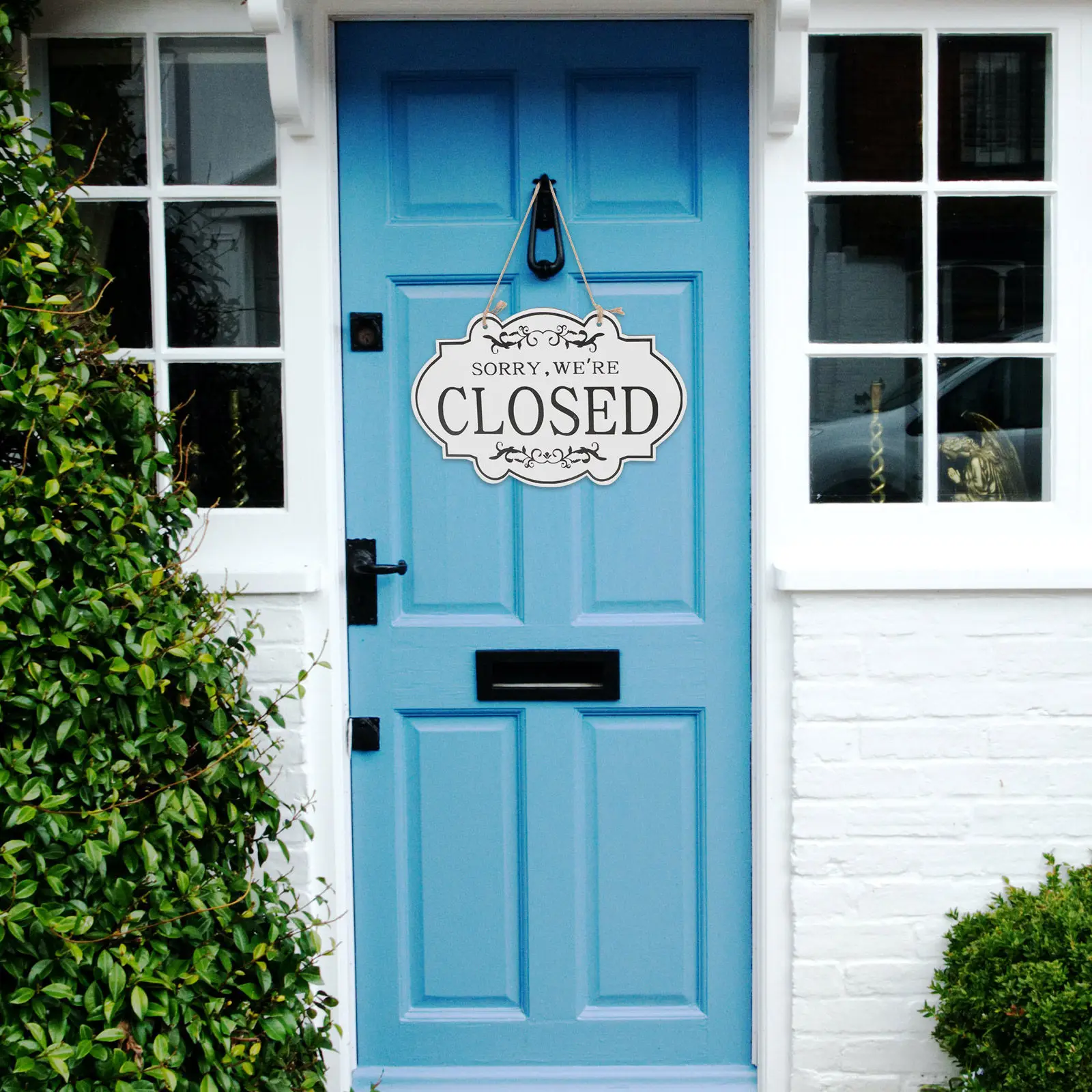 Retro Wood Open Closed Door Sign Hanging Pendant Double Sided Decorative Plate for Store Entrance Farmhouse Kitchen Decor