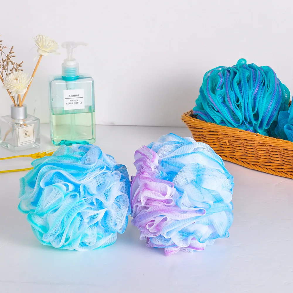 

High Quality Soft Bath Balls PE Bath Shower Balls Flower Comfortable Scrubbing Bubble Net Two Color Adulits Bathing Accessories