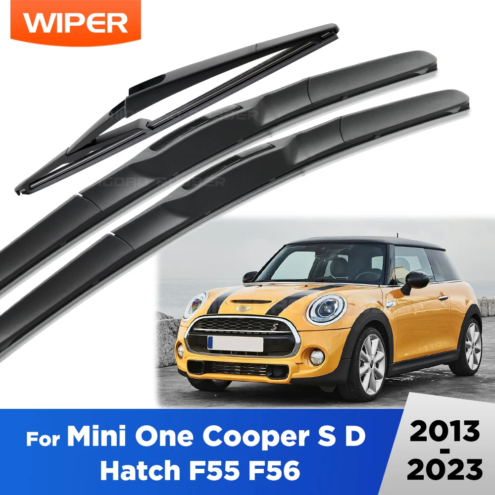 Für Mini One Cooper S D Hatch F55 F56 2013-2023 Wischer vorne und hinten Wischerblätter Windschutzscheibe Windschutzscheibe Fensterbürsten 19"+18"+10"