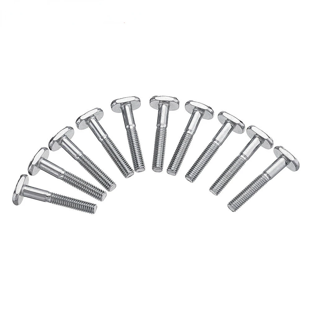 10pcs M6x40mm T-Nut T Sliding Screws For 30 Series Miter Track Woodworking Tool