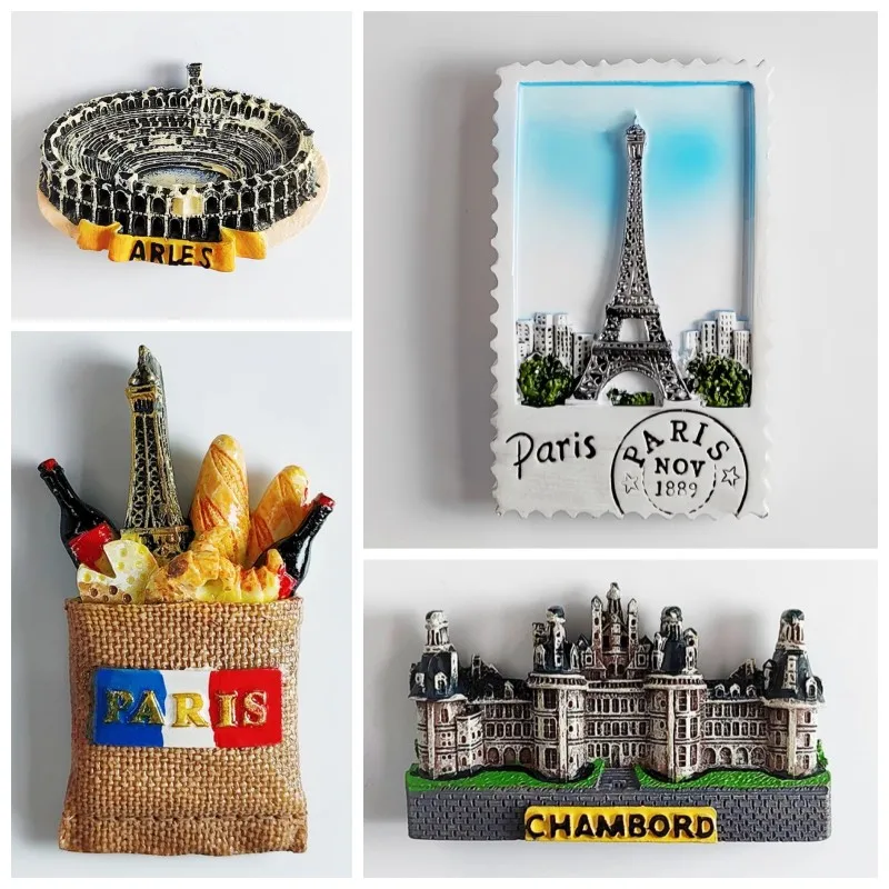 France Travelling Souvenirs Chambord Fridge Magnets La baie de Somme Perigord Primatiale St-Jean Arles Fridge Stickers Gifts