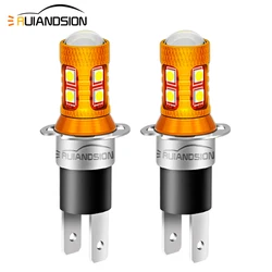 RUIANDSION 2PCS H3C Super Bright 3030+2525 Fog Light 1800LM Driving Day Running Lamp Car Headlight White 10-30V 6000K