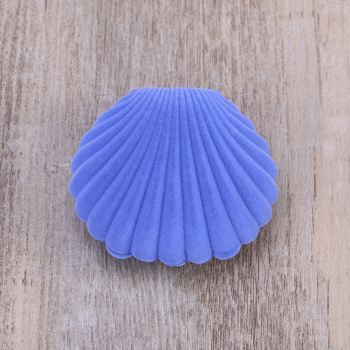 

Shell Shape Jewelry Box Sky Blue Wedding Engagement Ring Display Case Necklace Earring Storage Organizer Gift Box