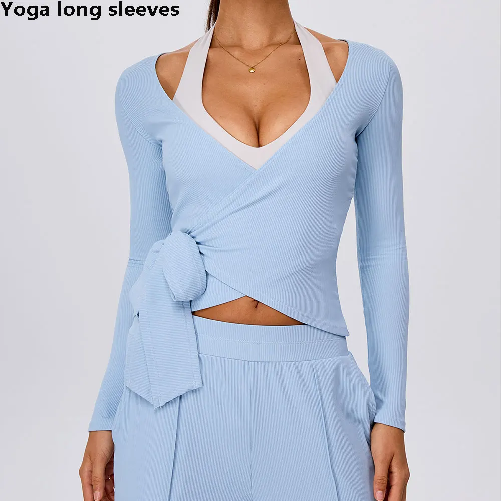 Women's Yoga T-shirt Off Shoulder Fitness Long Sleeve Workout Sport Top Breathable Push Up Women Sexy Running Pilates Sport Wear
