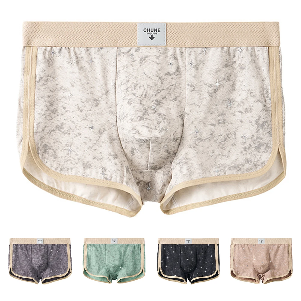 

Classic Printed Underwear Men Cotton Underwear Home Comfort Breathable Fabric Casual Home Use Classic Style Everyday Wear