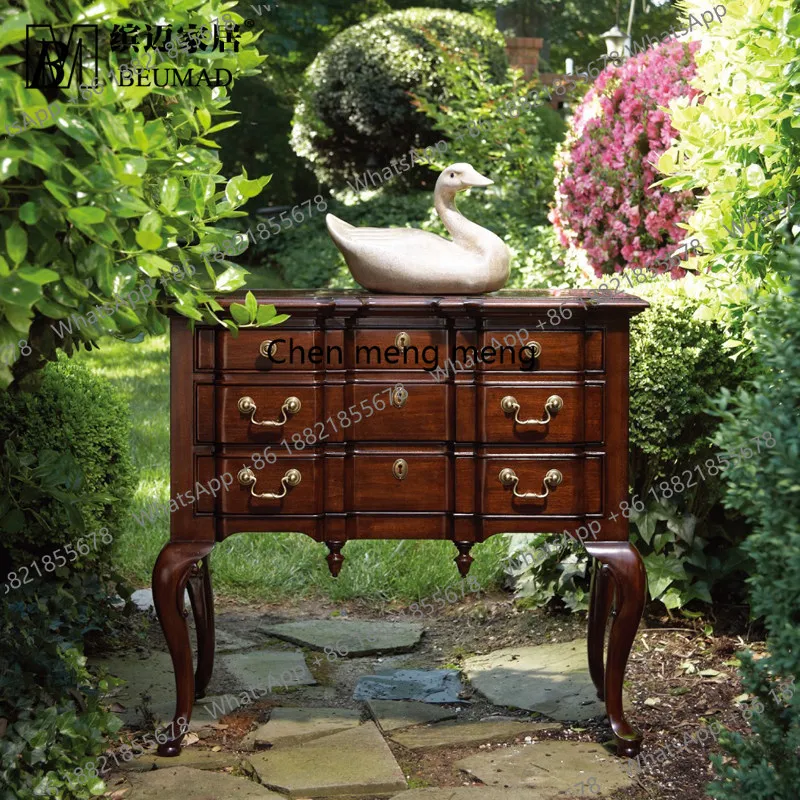 

American retro all-solid wood drawers, porch table, refined side cabinet, brand furniture, customized by high-end manufacturers