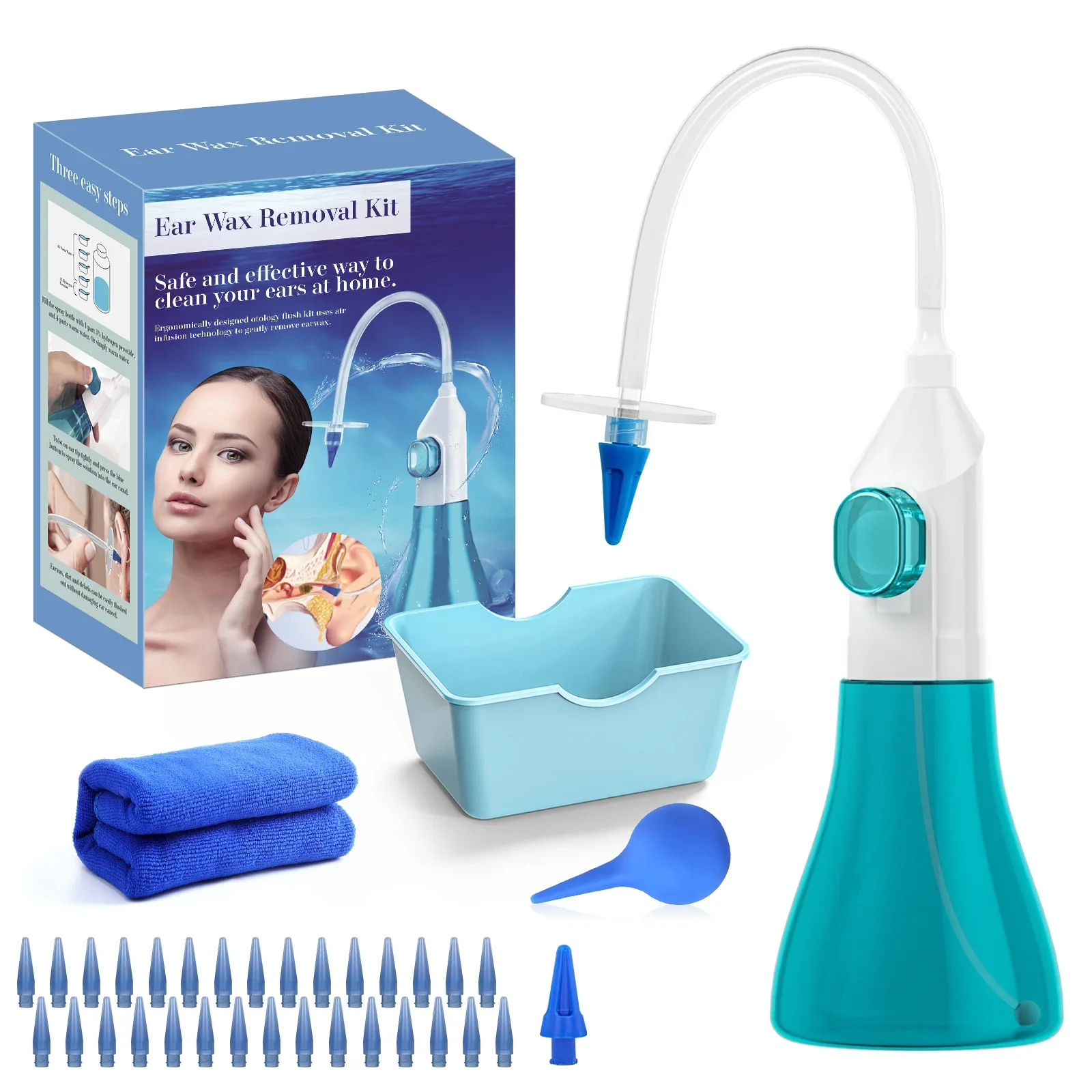 Ear Wax Removal Manual Ear Cleaner Water Cleaner Earwax Remover Kit Ear Irrigation Flushing System Ear Cleaning Kit Healthy Care