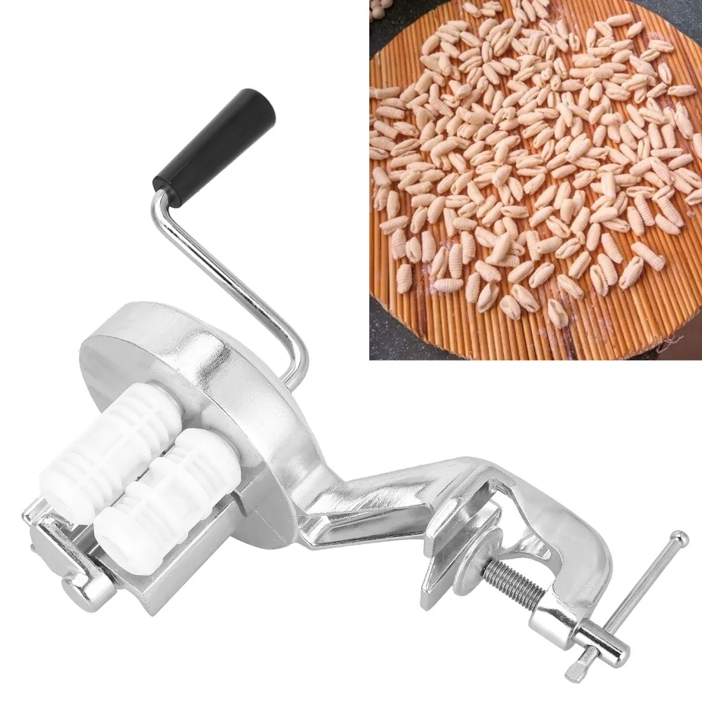 Aluminum Alloy Macaroni Maker Silver Non-Stick Surface Pasta Maker Machine Hand Cranking Operation Durable Manual Pasta Extruder