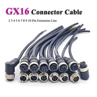GX16 2 3 4 5 6 7 8 9 10 Pin Connector Cable Aviation Plug with Line Male to Femal 16mm Aviation Socket 30cm-3M Extension Cord