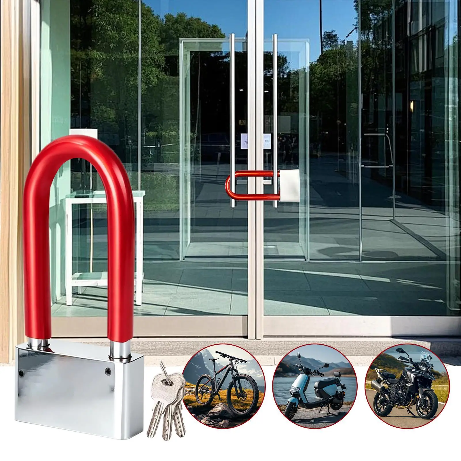 Long Locks With Key Heavy Duty Waterproof Security Shed Padlock With Keys Long Shackle Lock For Bike Motorcycle Scooter Gate